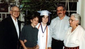 family at graduation day