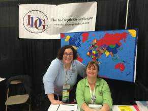 Terri and I at our booth at RootsTech